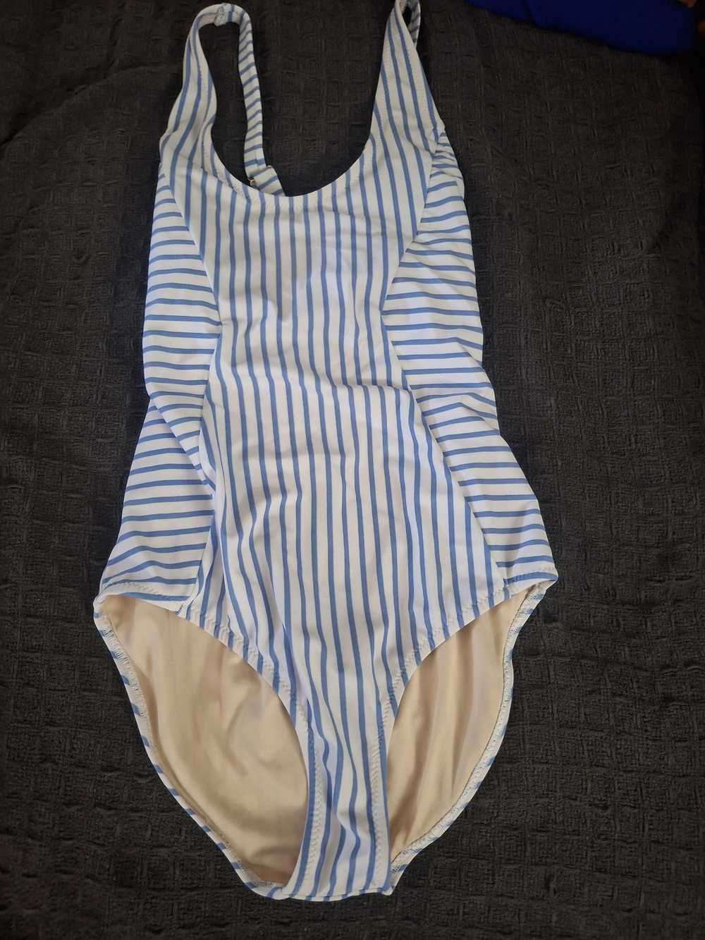 Talbots Blue and White Striped Girls One-Piece Swimsuit